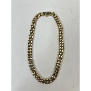 GLD Cuban Link Chain Necklace Gold Tone Statement Jewelry‎ Hip Hop Style